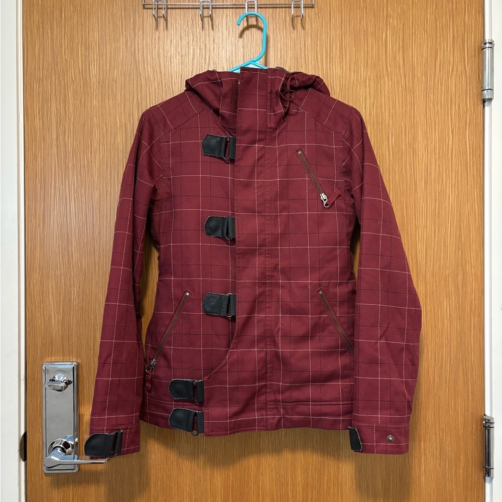 Burton Burgundy Checkered Ski Snowboard Jacket